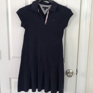 Tommy Hilfiger girls navy knit cotton shirt dress